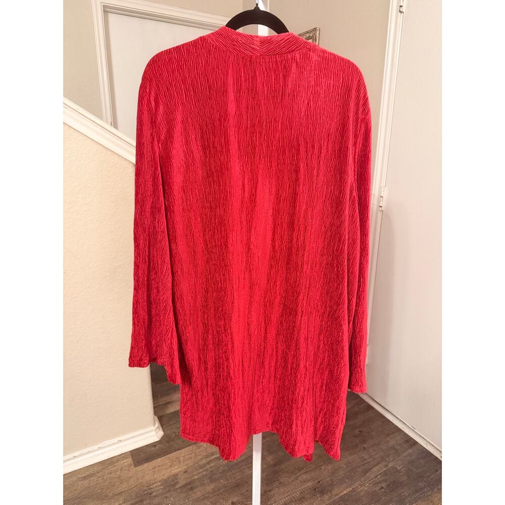 Slim Factor Red Velvet Cardigan Size 2X New With Tag - Picture 2 of 4